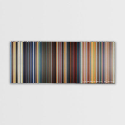 Megamind color palette canvas print: thousands of thin vertical stripes of color