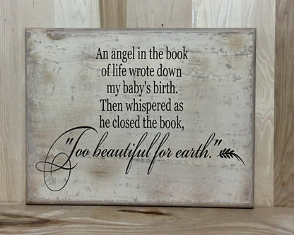 Memorial sign, miscarriage sign