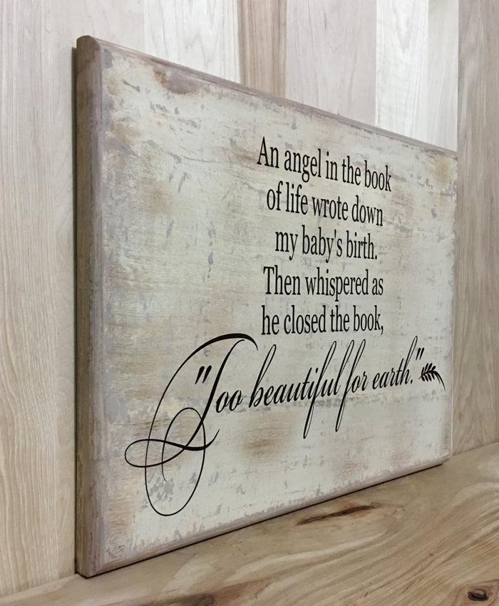 Memorial sign, miscarriage loss