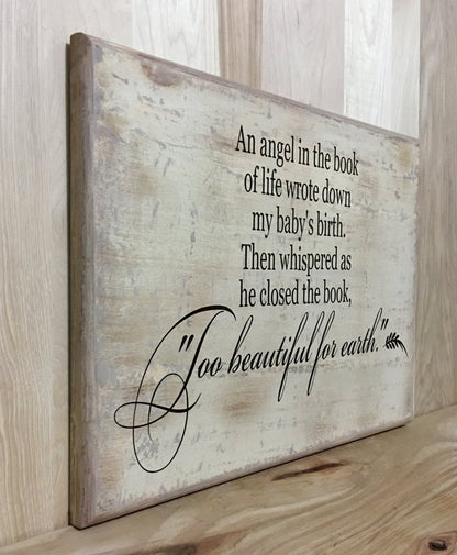 Memorial sign, miscarriage loss
