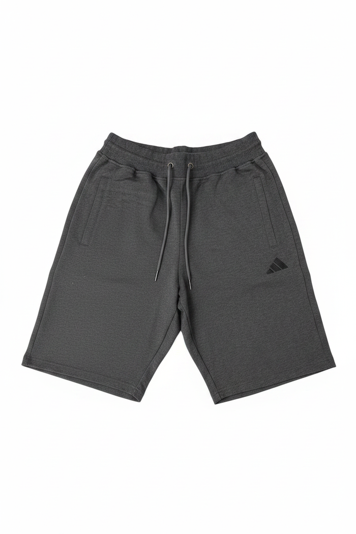 Men's charcoal grey Adidas sports shorts - white background studio shot