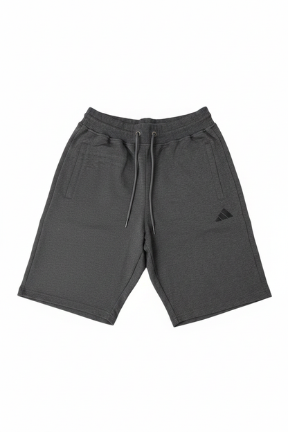 Men's charcoal grey Adidas sports shorts - white background studio shot