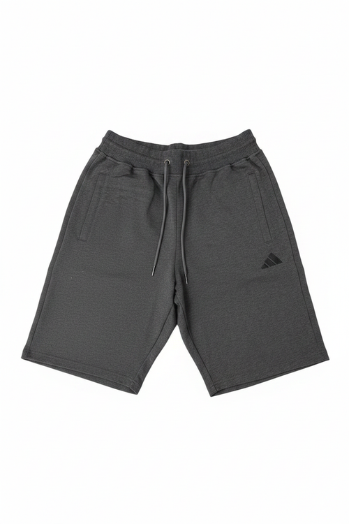 Men's charcoal grey Adidas sports shorts - white background studio shot