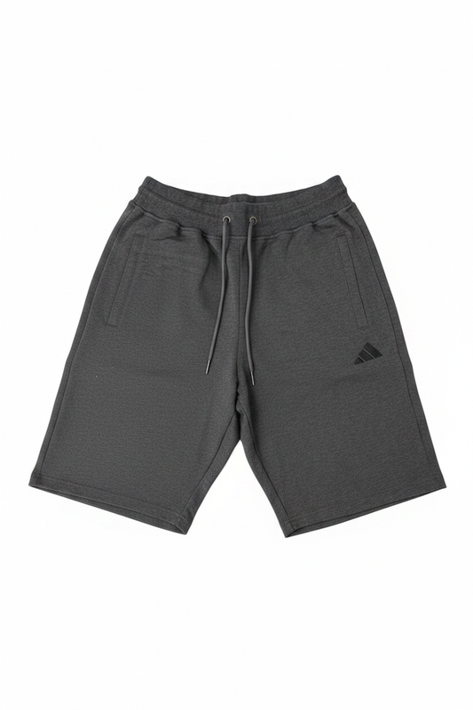Men's charcoal grey Adidas sports shorts - white background studio shot