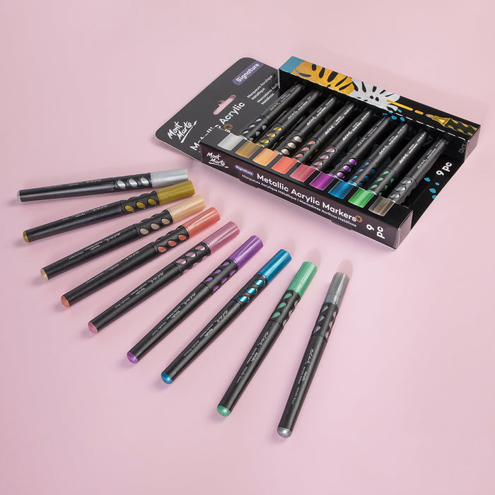 Metallic Acrylic Markers Signature 9pc