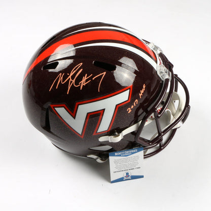 Michael Vick Signed Full Size Speed Replica Helmet Virginia Tech Hookies