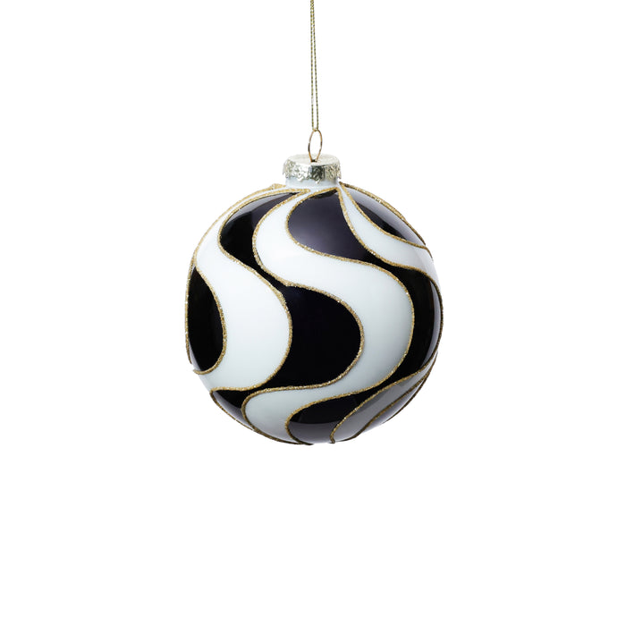 Midnight Flow Glass Ball Ornament