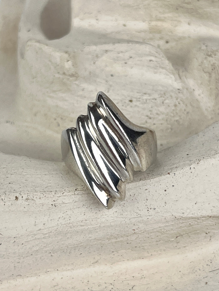 Modernist Sterling Wave Ring