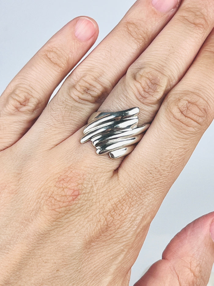 Modernist Sterling Wave Ring