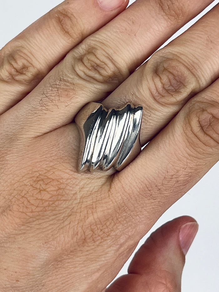 Modernist Sterling Wave Ring