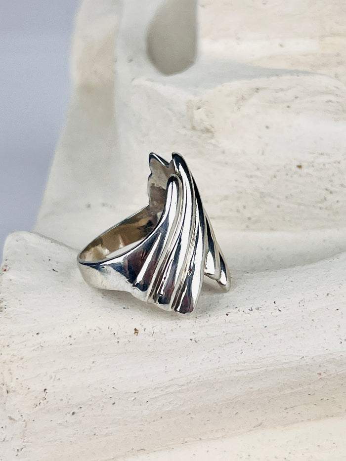 Modernist Sterling Wave Ring