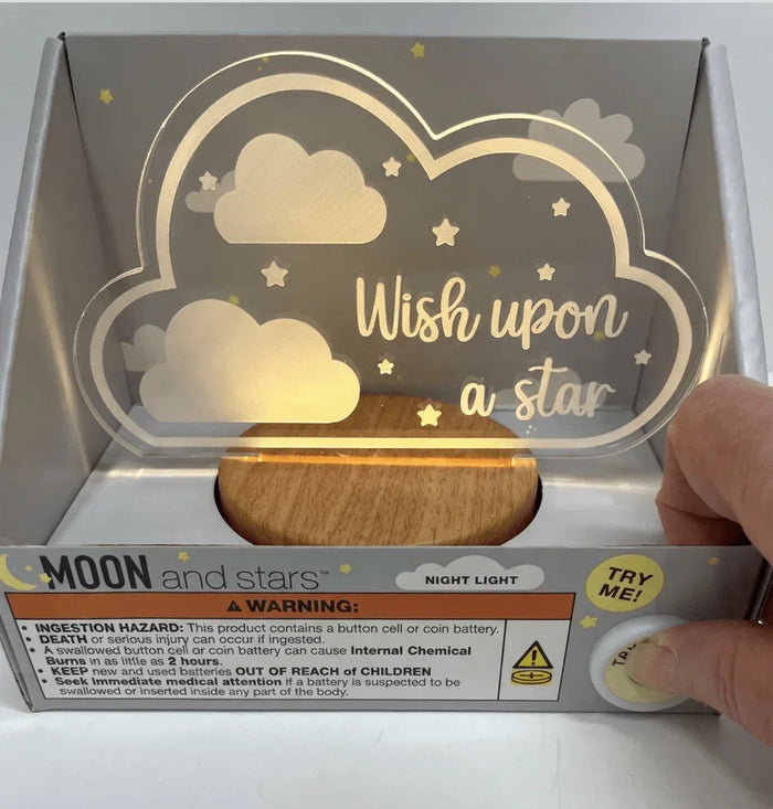 MOON & STARS Wish Upon a Star Night Light - Battery Operated - Happy Bargain Bin