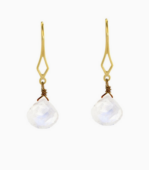 Moonstone Diamond Shaped Earring