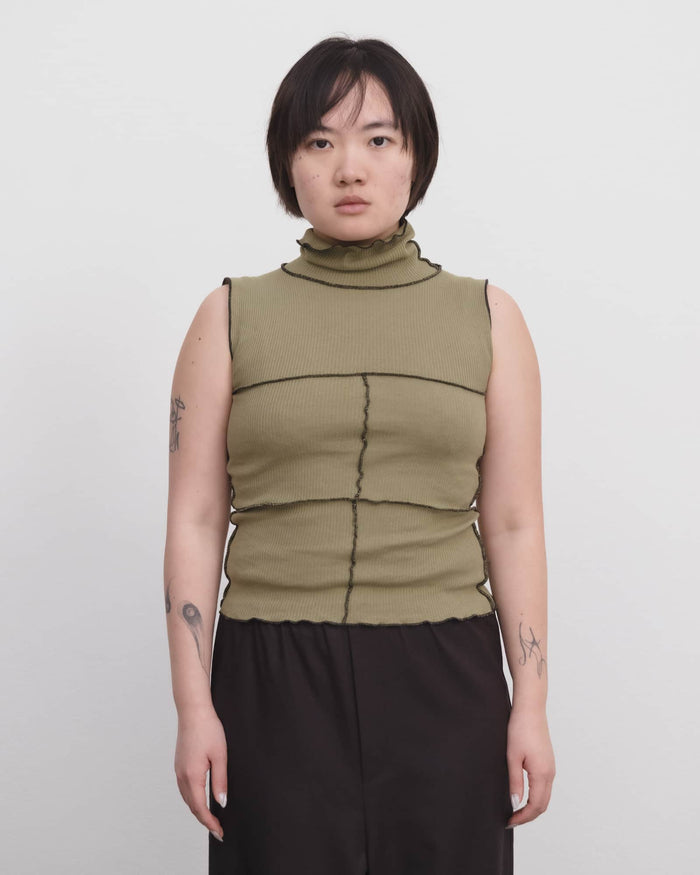Moss Cinder Turtleneck Tank