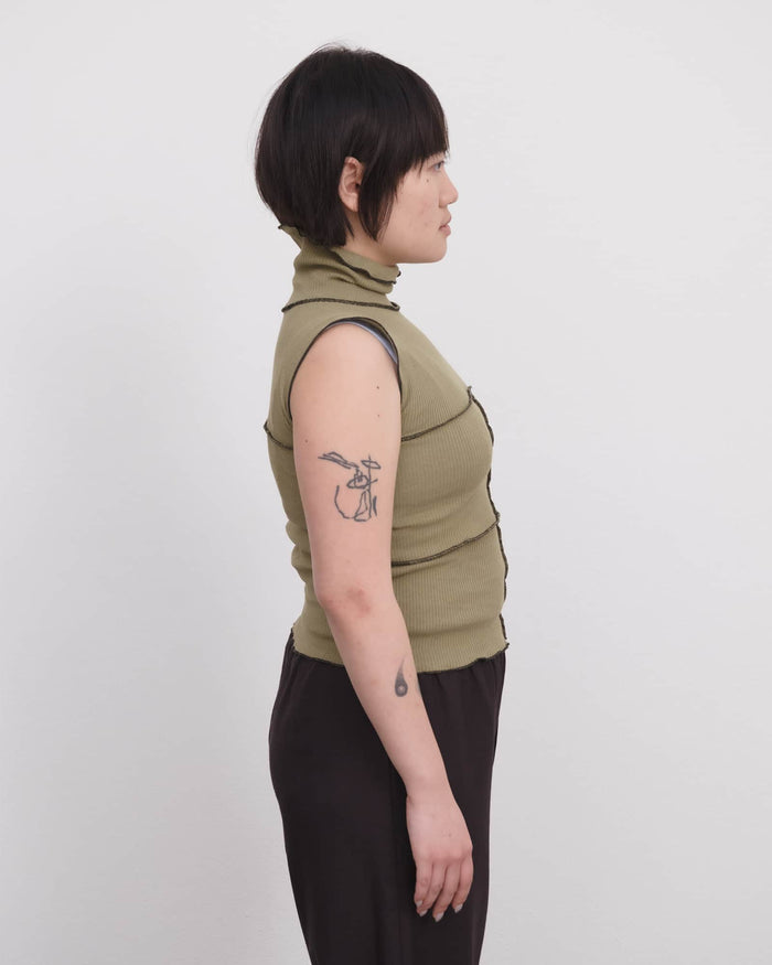 Moss Cinder Turtleneck Tank