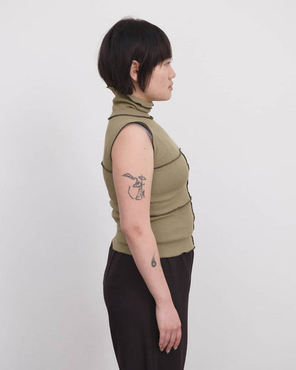 Moss Cinder Turtleneck Tank