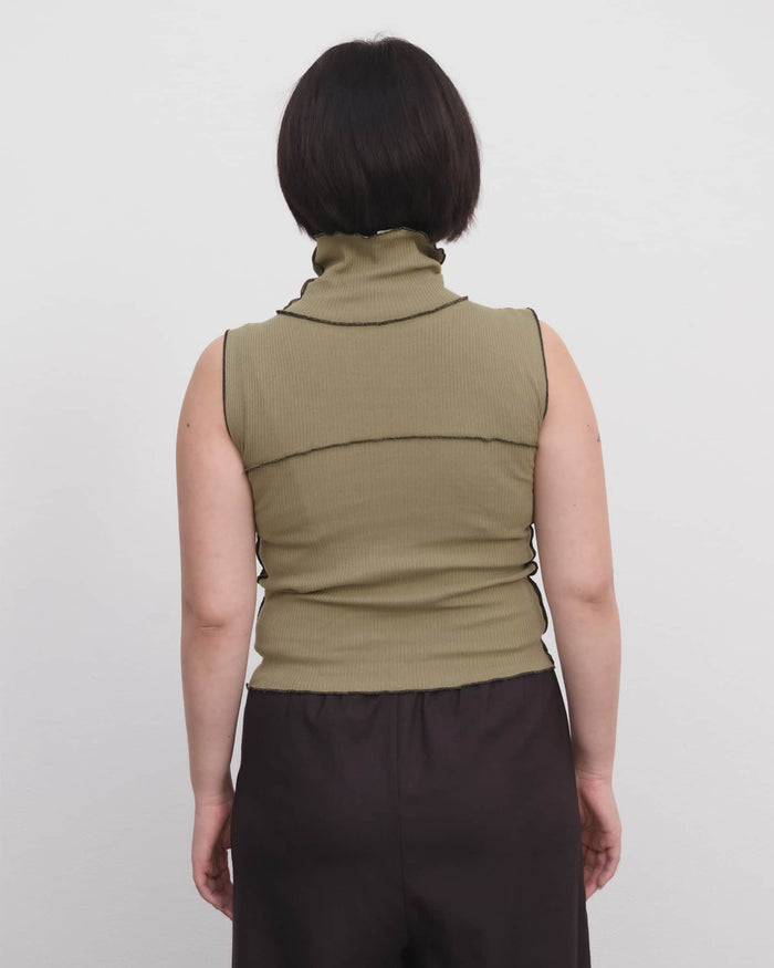 Moss Cinder Turtleneck Tank