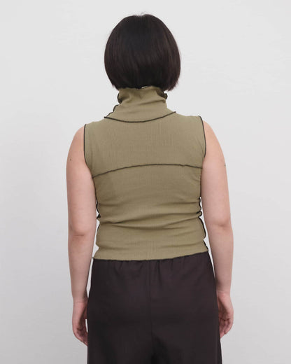 Moss Cinder Turtleneck Tank