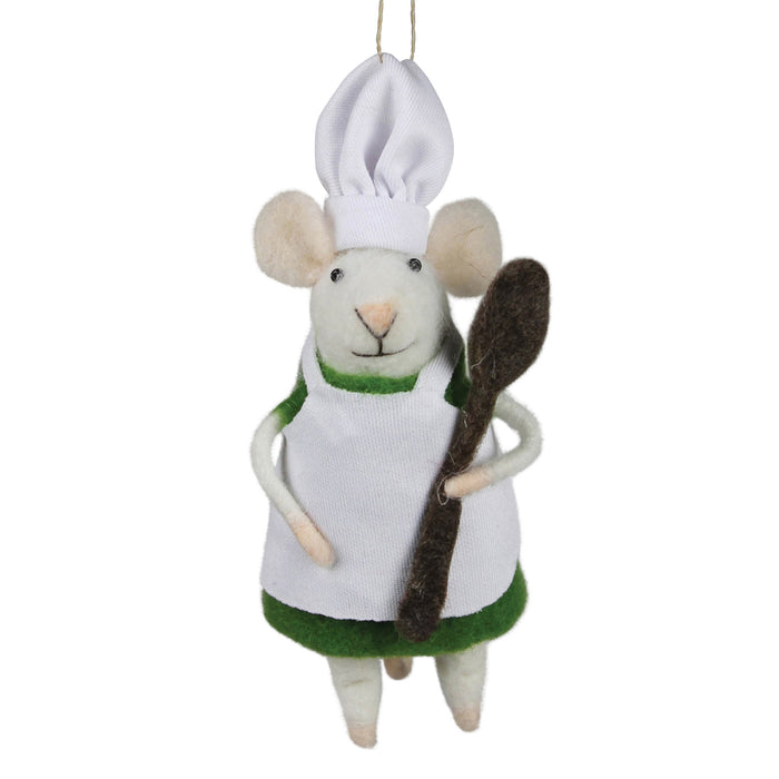 Mouse with Spoon Ornament, Felt