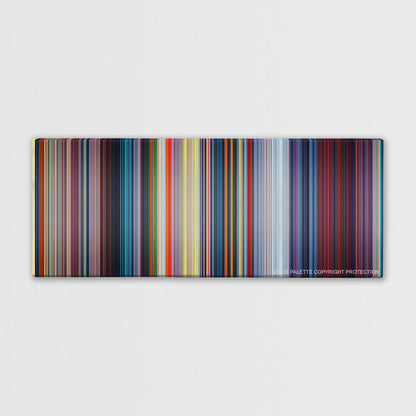 Mulan color palette canvas print: thousands of thin vertical stripes of color