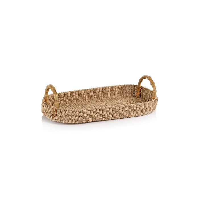 Multipurpose Abaca Tray with Bamboo Handles - Trays by Carlyle Avenue