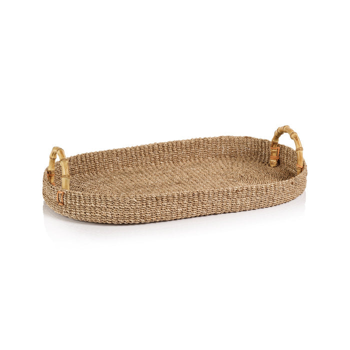 Multipurpose Abaca Tray with Bamboo Handles - Trays by Carlyle Avenue