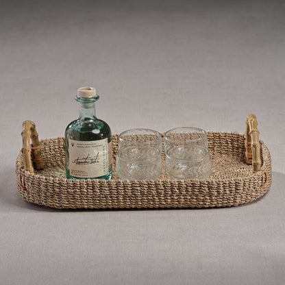 Multipurpose Abaca Tray with Bamboo Handles - Trays by Carlyle Avenue