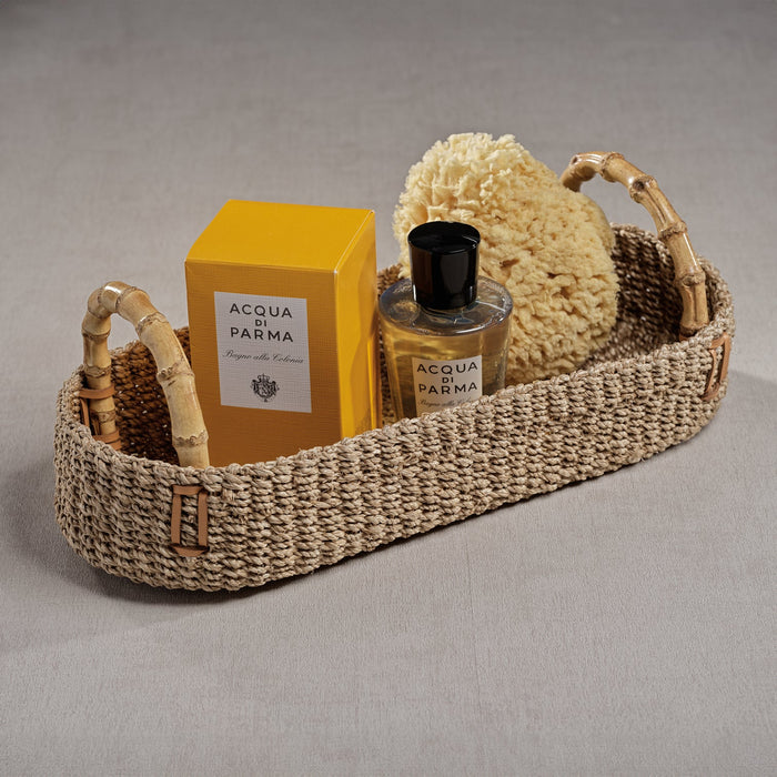 Multipurpose Abaca Tray with Bamboo Handles - Trays by Carlyle Avenue