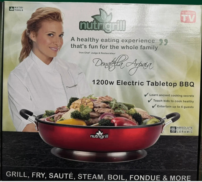 NutriGrill 1200W Electric Tabletop Grill – Korean Table Top Grill for Indoor & Outdoor BBQ - Happy Bargain Bin