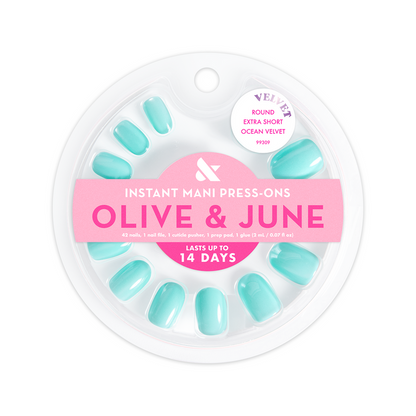 Ocean Velvet - Press On | Extra Short | Round
