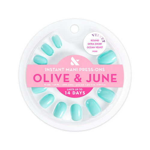 Ocean Velvet - Press On | Extra Short | Round