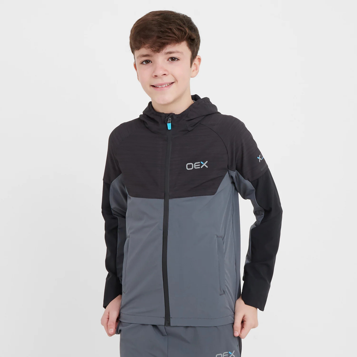 OEX Junior Peak Tracksuit - Black/Charcoal