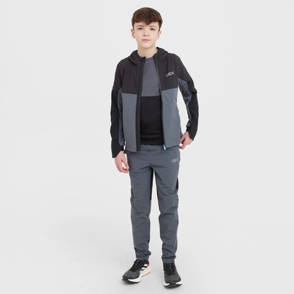 OEX Junior Peak Tracksuit - Black/Charcoal