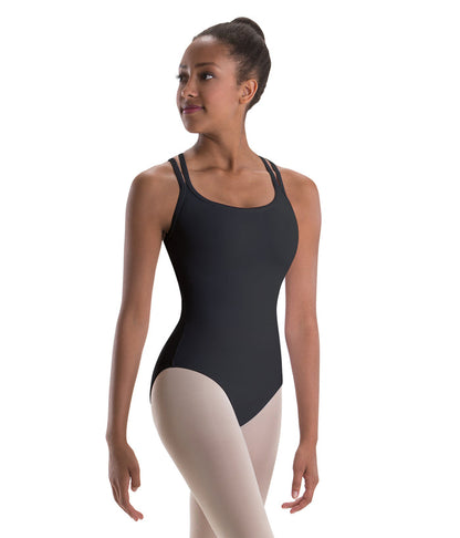 ON SALE 4-Strap Cross-Back Silkskyn Camisole Leotard