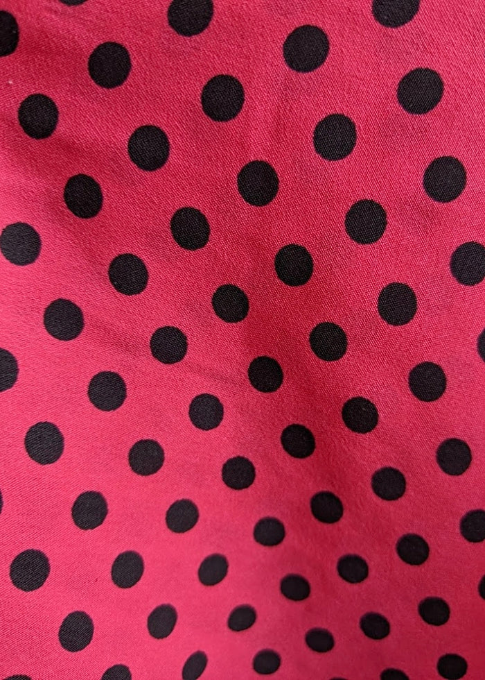 Adult S/M / Hot Pink w/ Black Polka Dots