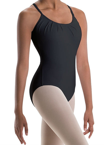 ON SALE Pleated Front Open Back Silkskyn Camisole Leotard