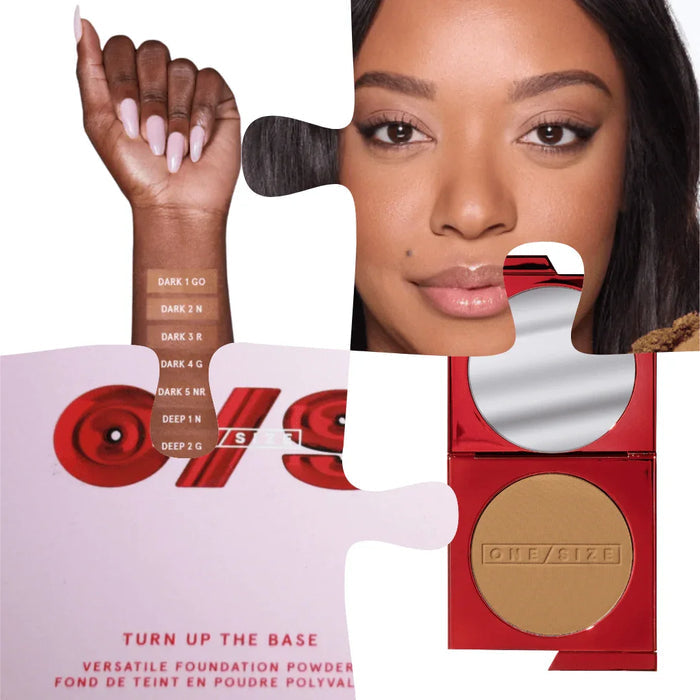 ONE/SIZE Turn Up The Base Powder Foundation Medium Dark 4 (G) Golden Undertones 8g - Happy Bargain Bin