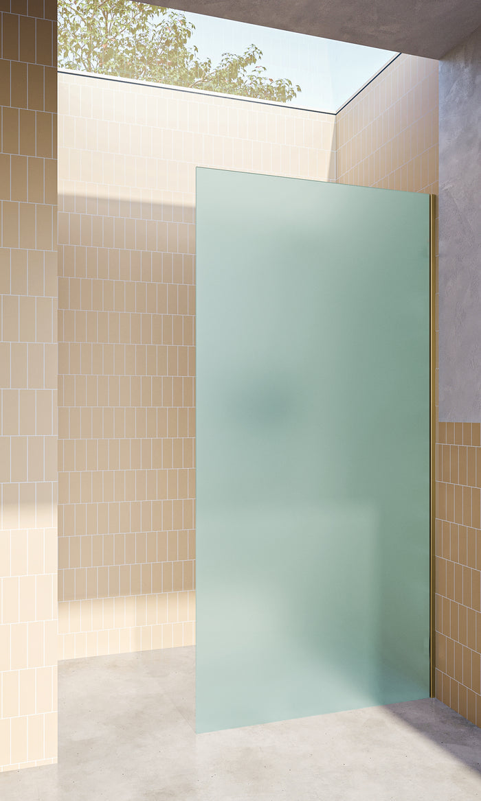 Opaque Fixed Frameless Shower Screen Panel (Acid etched glass) - Image 1