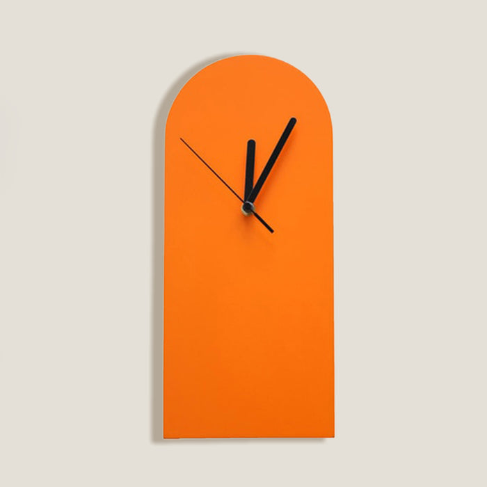 Orange Arch Wood Wall Clock