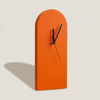 Orange Arch Wood Wall Clock