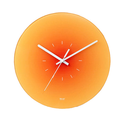 Orange Sunset Line Wall Clock