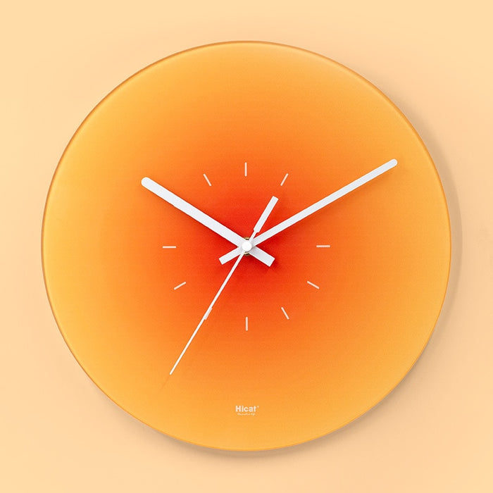 Orange Sunset Line Wall Clock