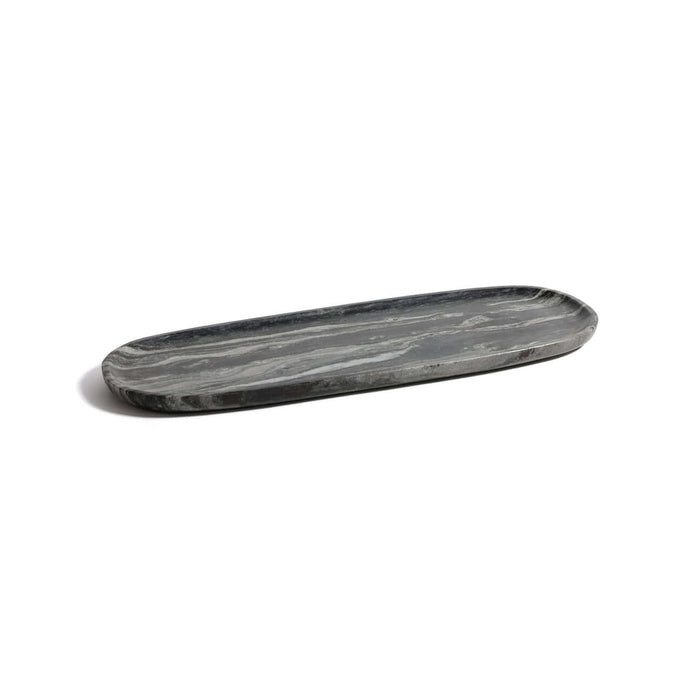 Oval Marble Serving Tray - Black Panda Marble