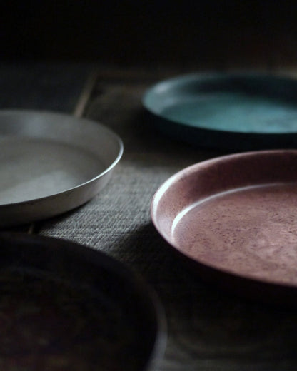 Oxidized Copper Dish - Silver