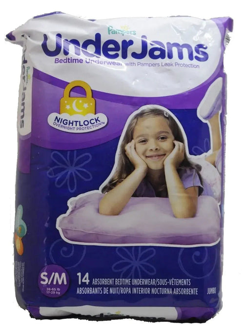 Pampers UnderJams bedtime underwear for girls, small/medium, 14 count pack
