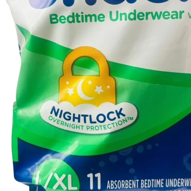 Pampers UnderJams bedtime underwear for boys, L/XL size, 11 count, NightLock protection