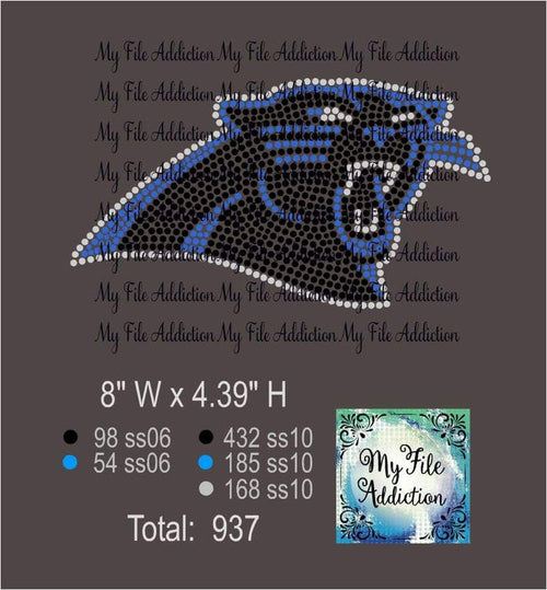 Panther Mascot Rhinestone Digital Download File - My File Addiction