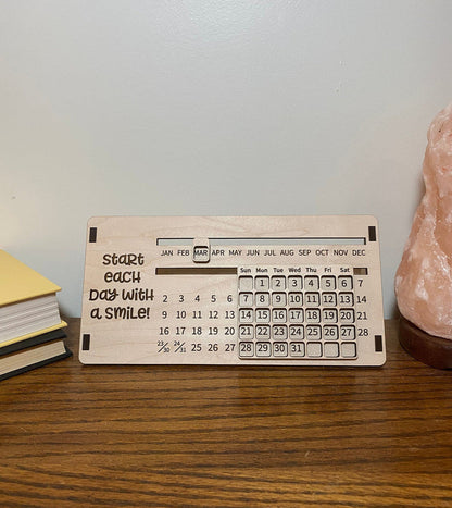 Perpetual wood calendar, perpetual calendar, perpetual wooden calendar, wood perpetual desk calendar