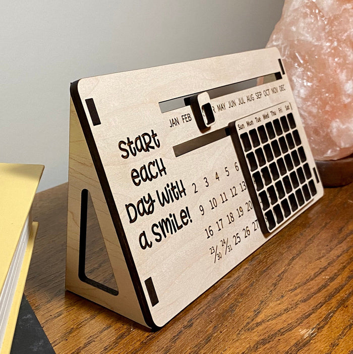 Perpetual wood calendar, perpetual calendar, perpetual wooden calendar, wood perpetual desk calendar