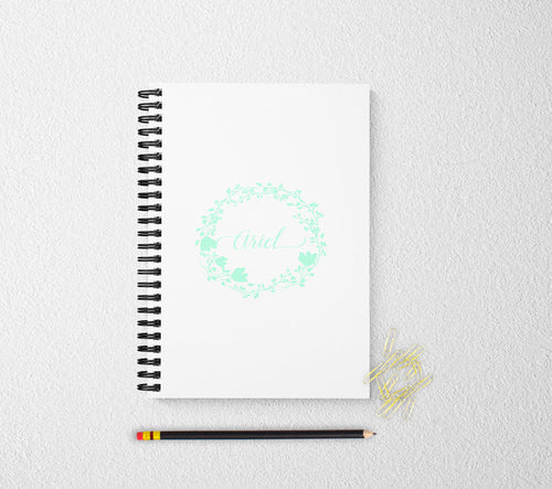 Personalized floral notebook